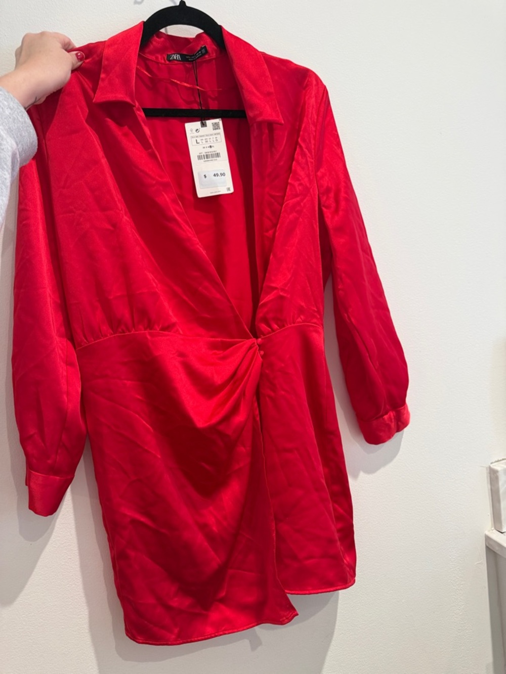Zara Red Satin Blazer Dress
